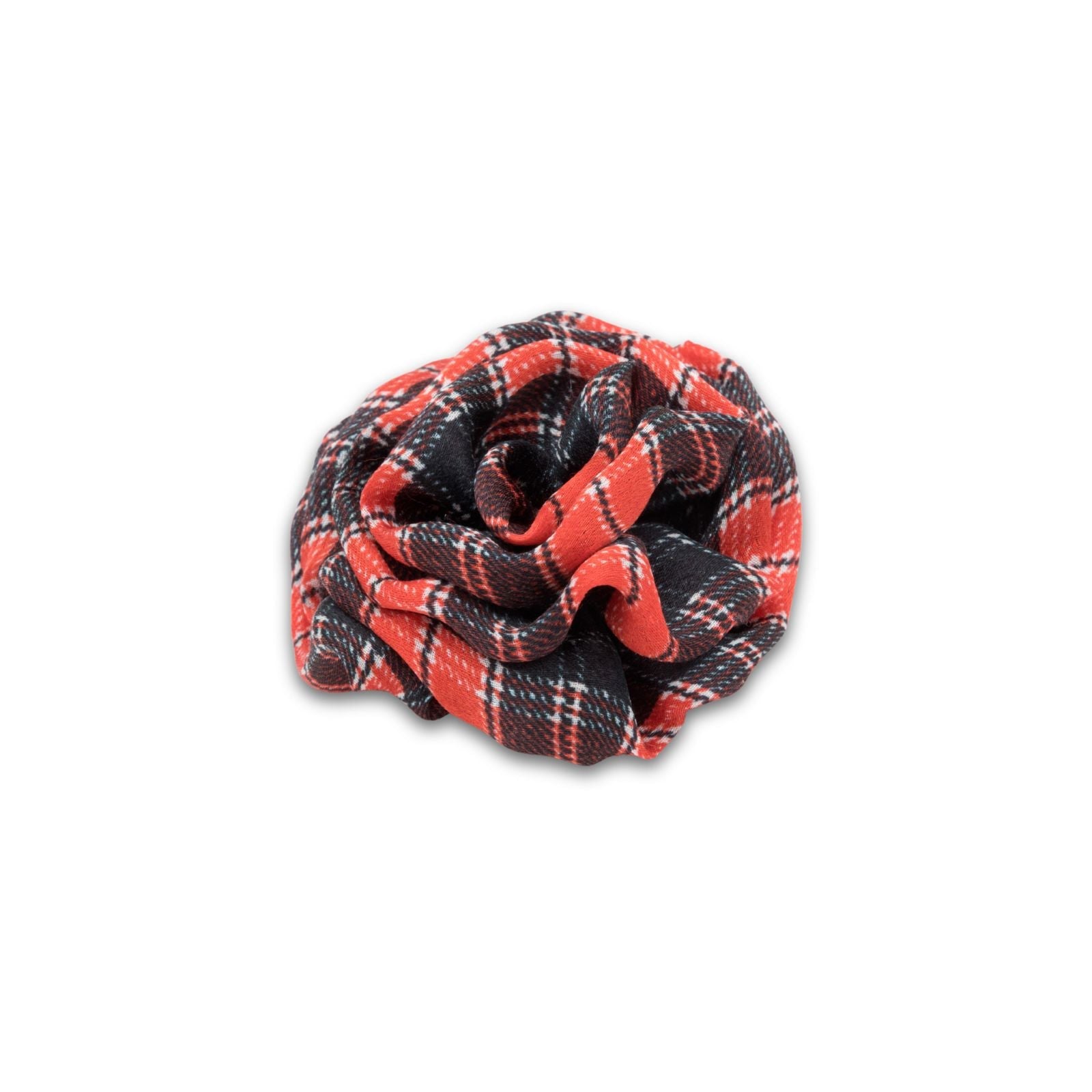 MyBoutonniere | Tartan Red Check Print Vintage Silk Small