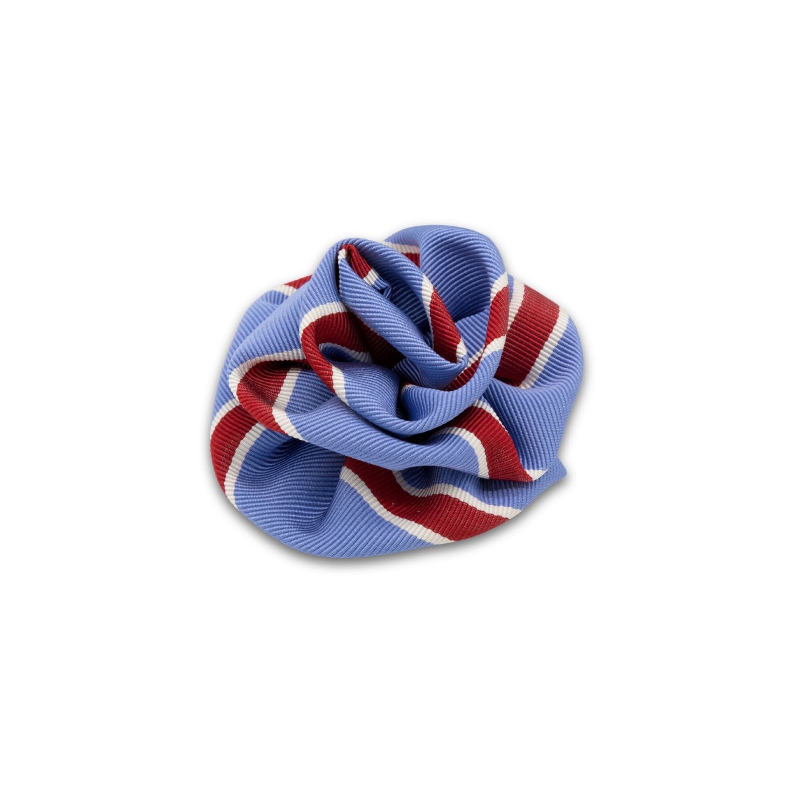 MyBoutonniere | Regimental Stripe LightBlue/RedWhite Print Vintage Silk Small