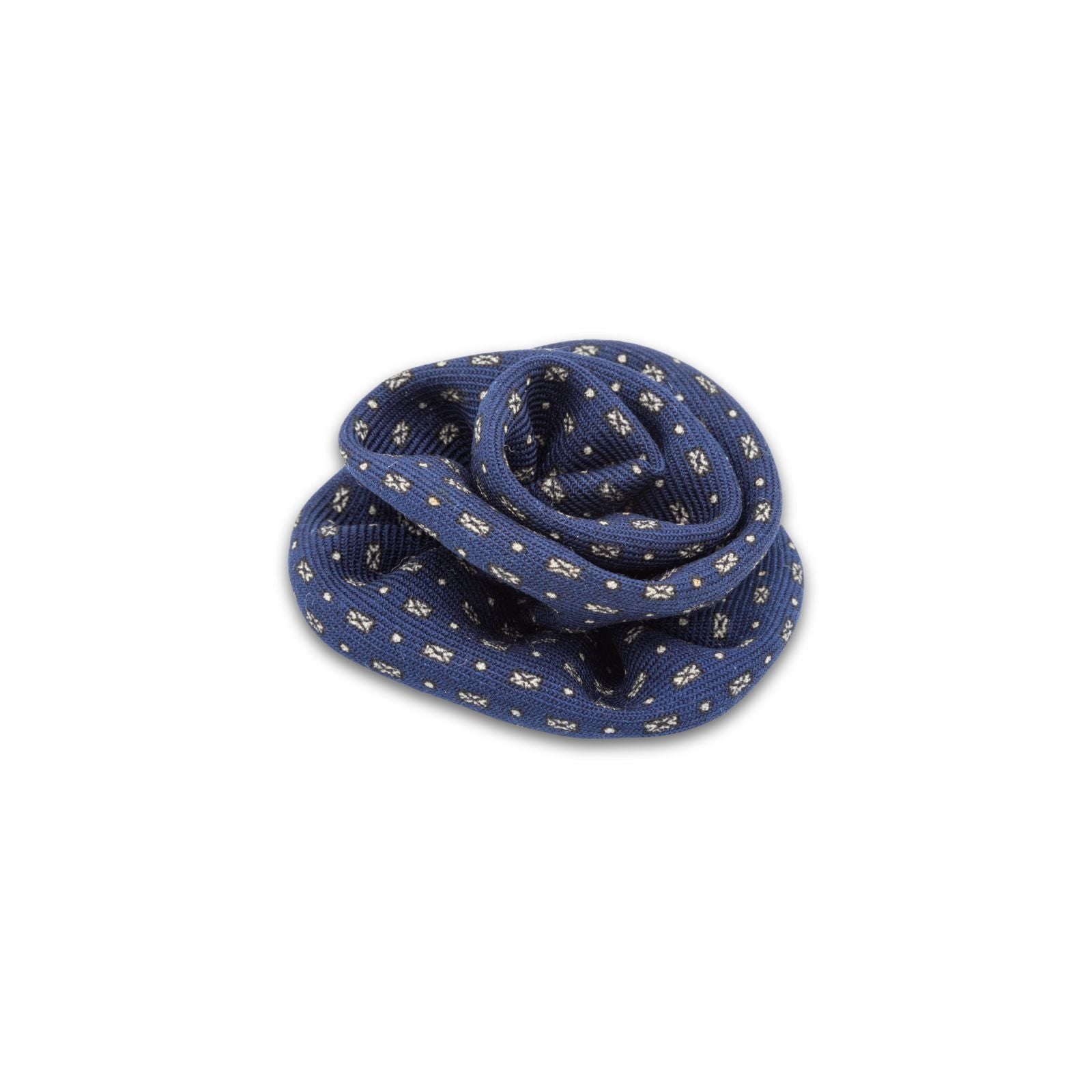 MyBoutonniere | Navy Jacquarded Eye Print Silk Small