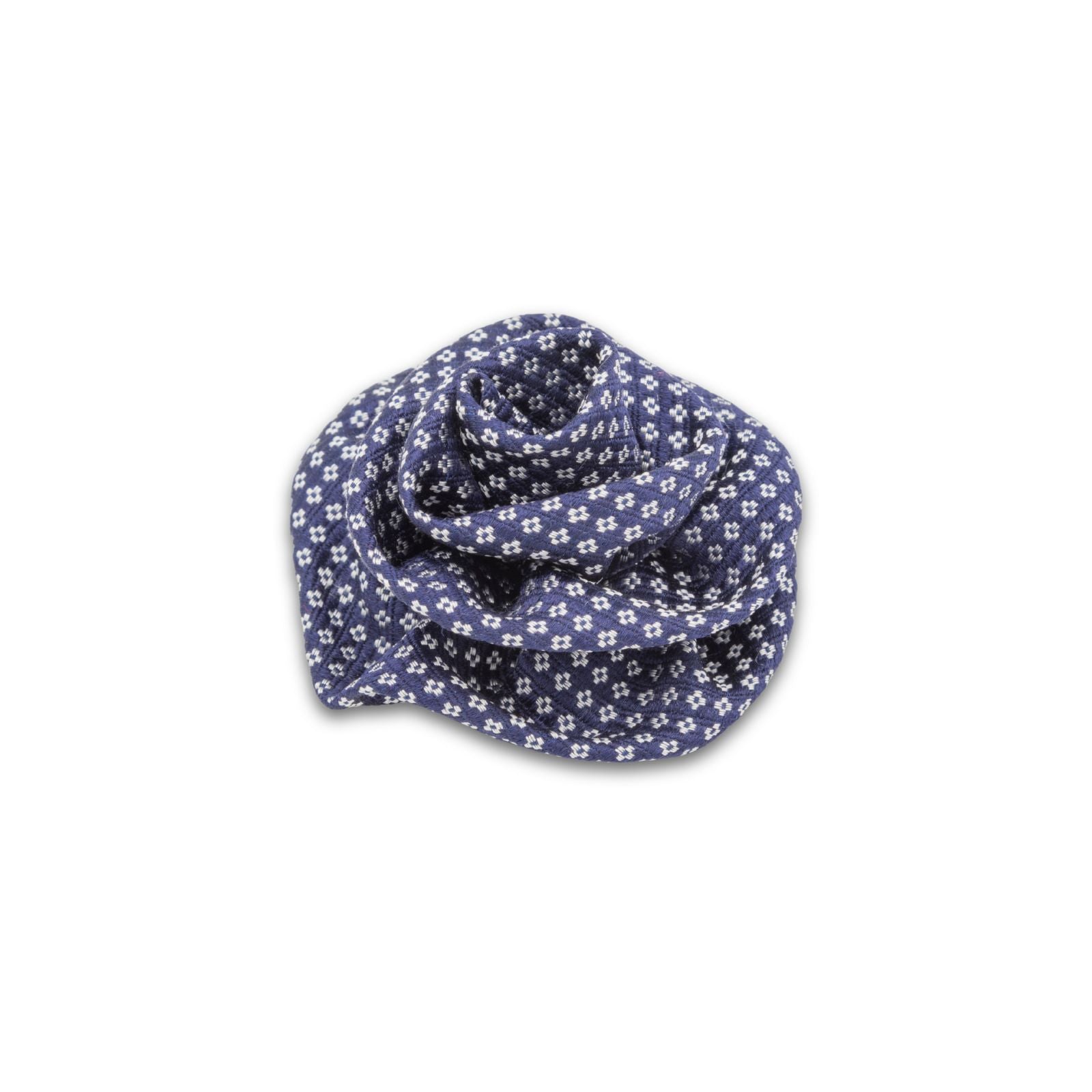 MyBoutonniere | Navy/White Jacquard Pattern Vintage Silk Small