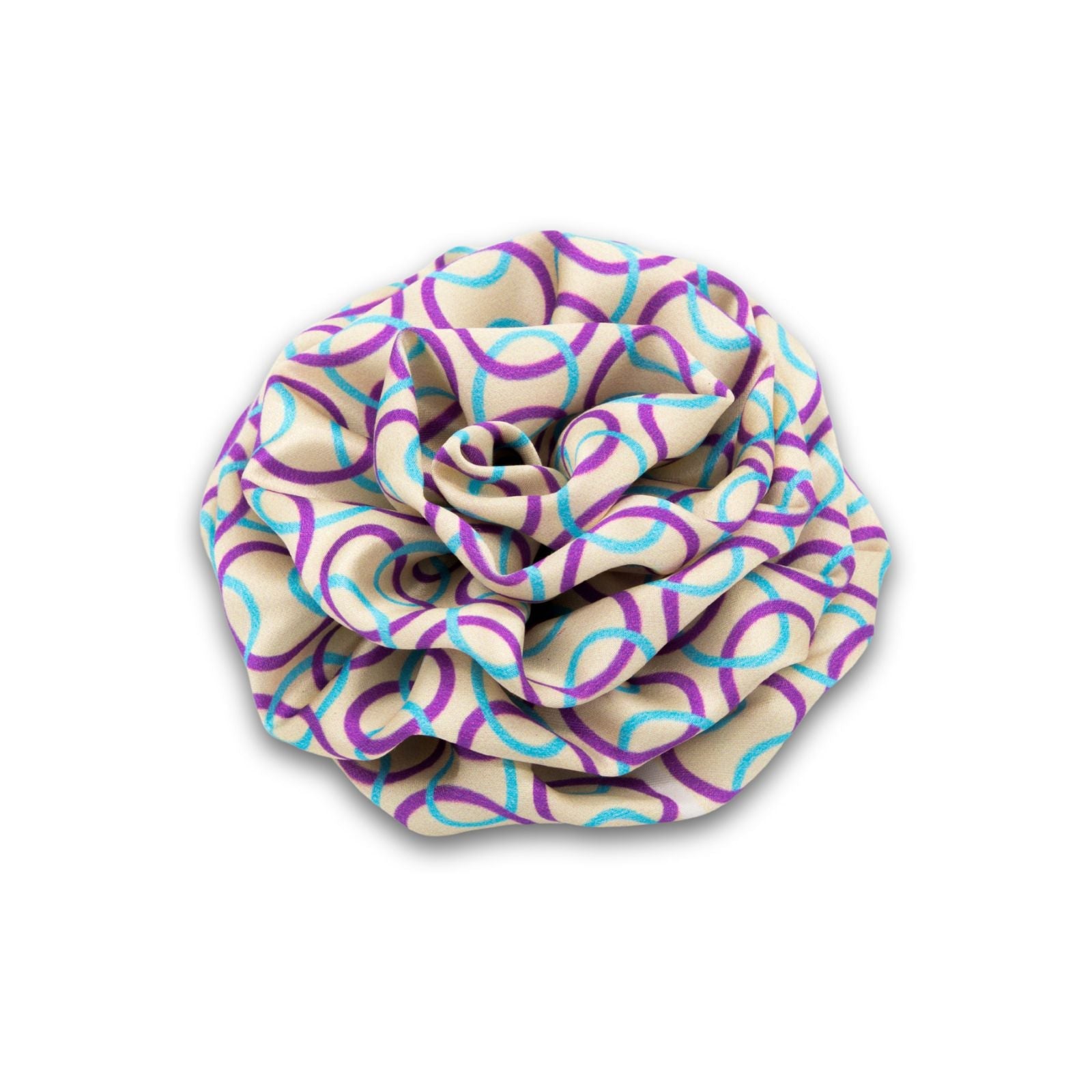 MyBoutonniere | Liberty Circle Print Cian Blue/Muave Silk Large