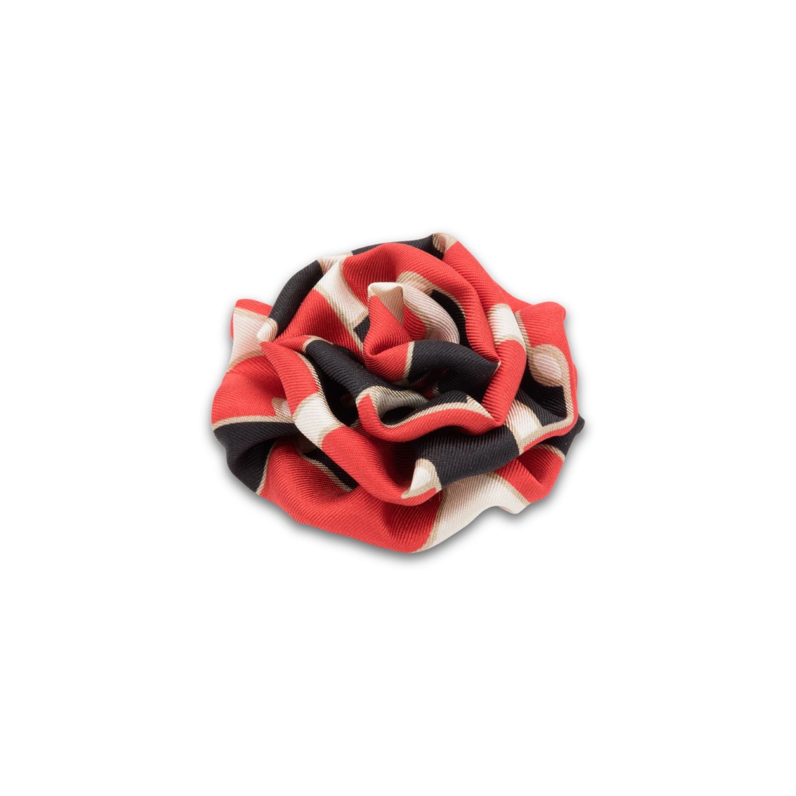 MyBoutonniere | Geometric Print Red/Black/Cream Silk Small