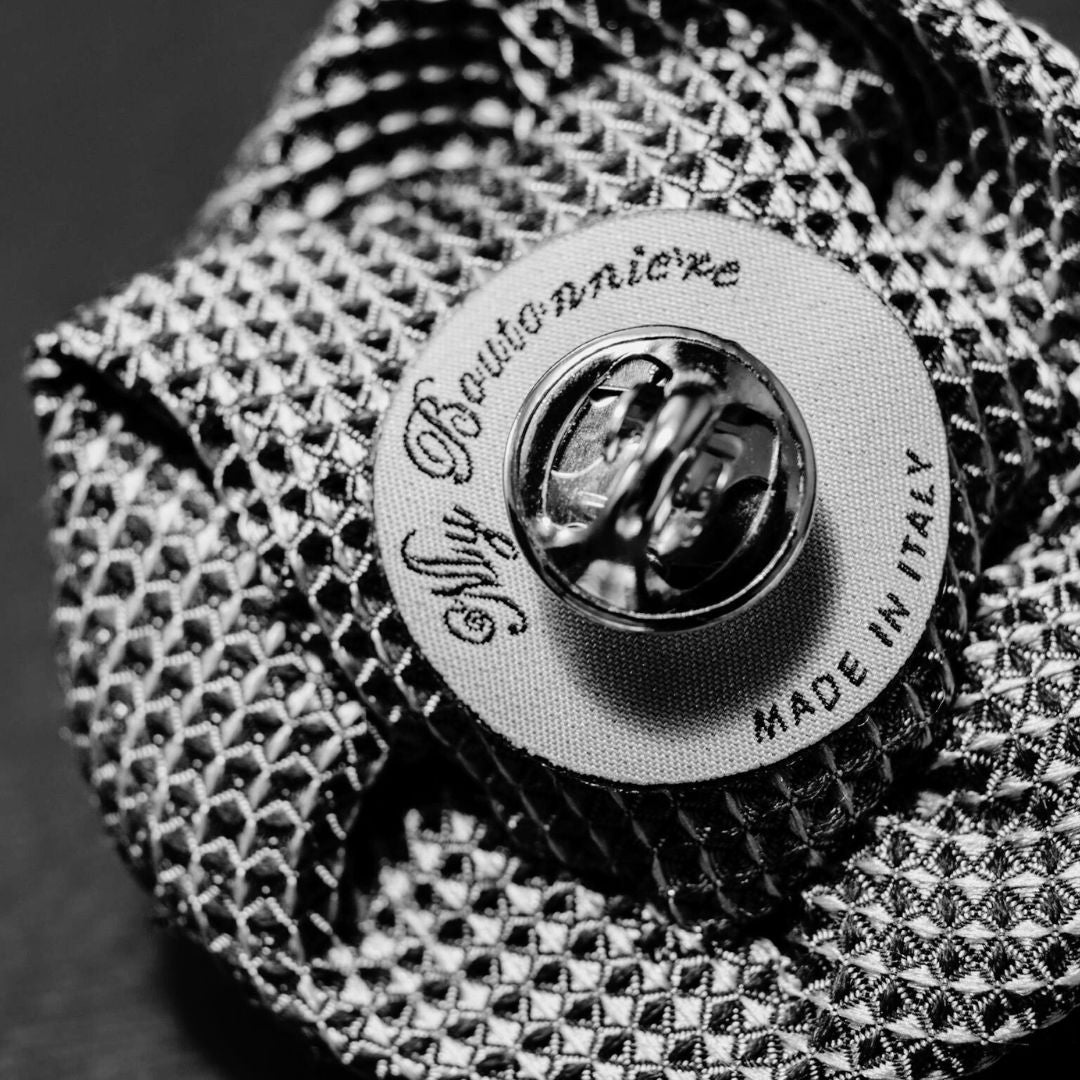 MyBoutonniere "Gucci"Logo Brown/Black Print Vintage Silk Small