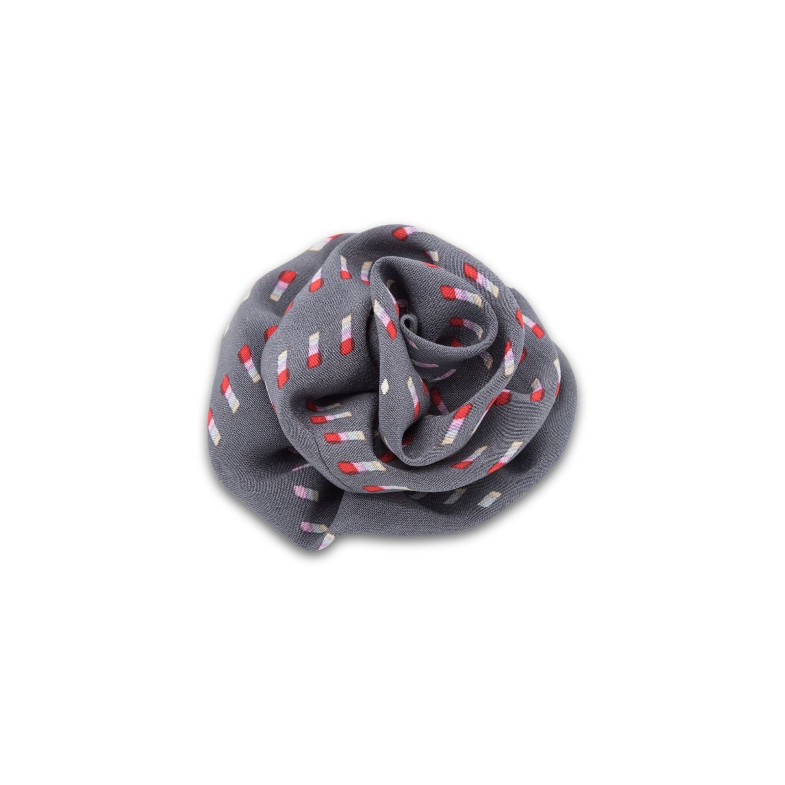 MyBoutonniere | Small-Grey/Red Print Vintage Silk Small