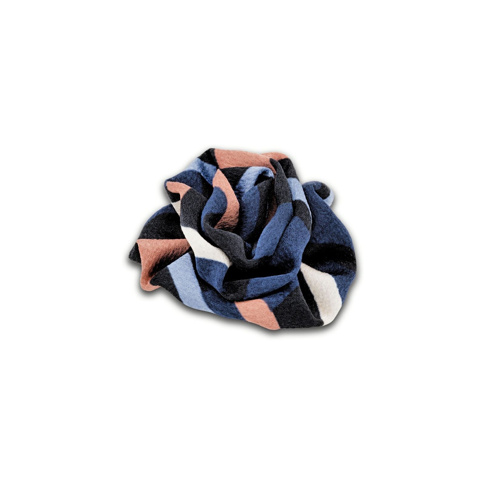 MyBoutonniere | Multi Coloured Striped Blues/Black/Brown Vintage Silk Small