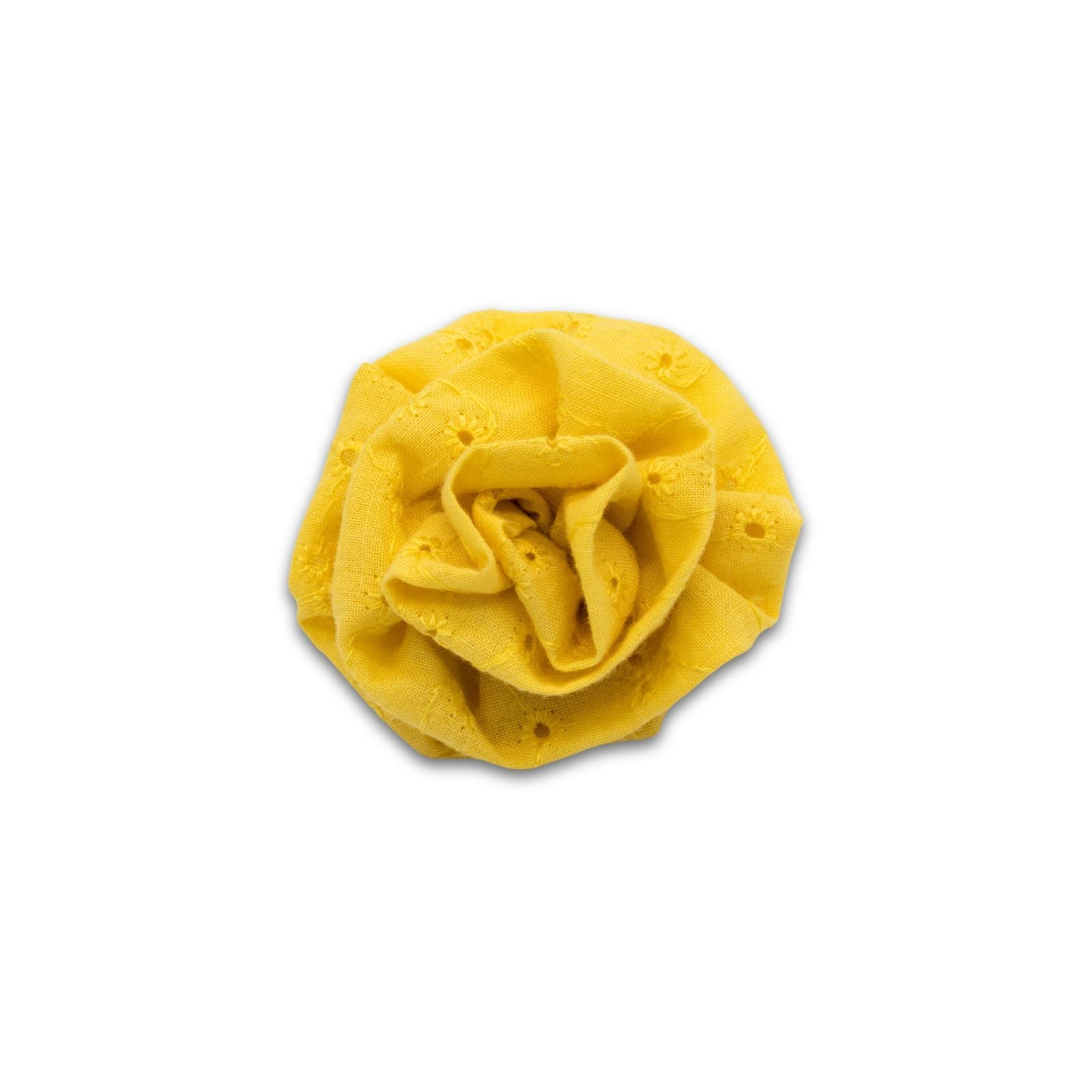 MyBoutonniere | Yellow Embroidered Flower Cotton Small