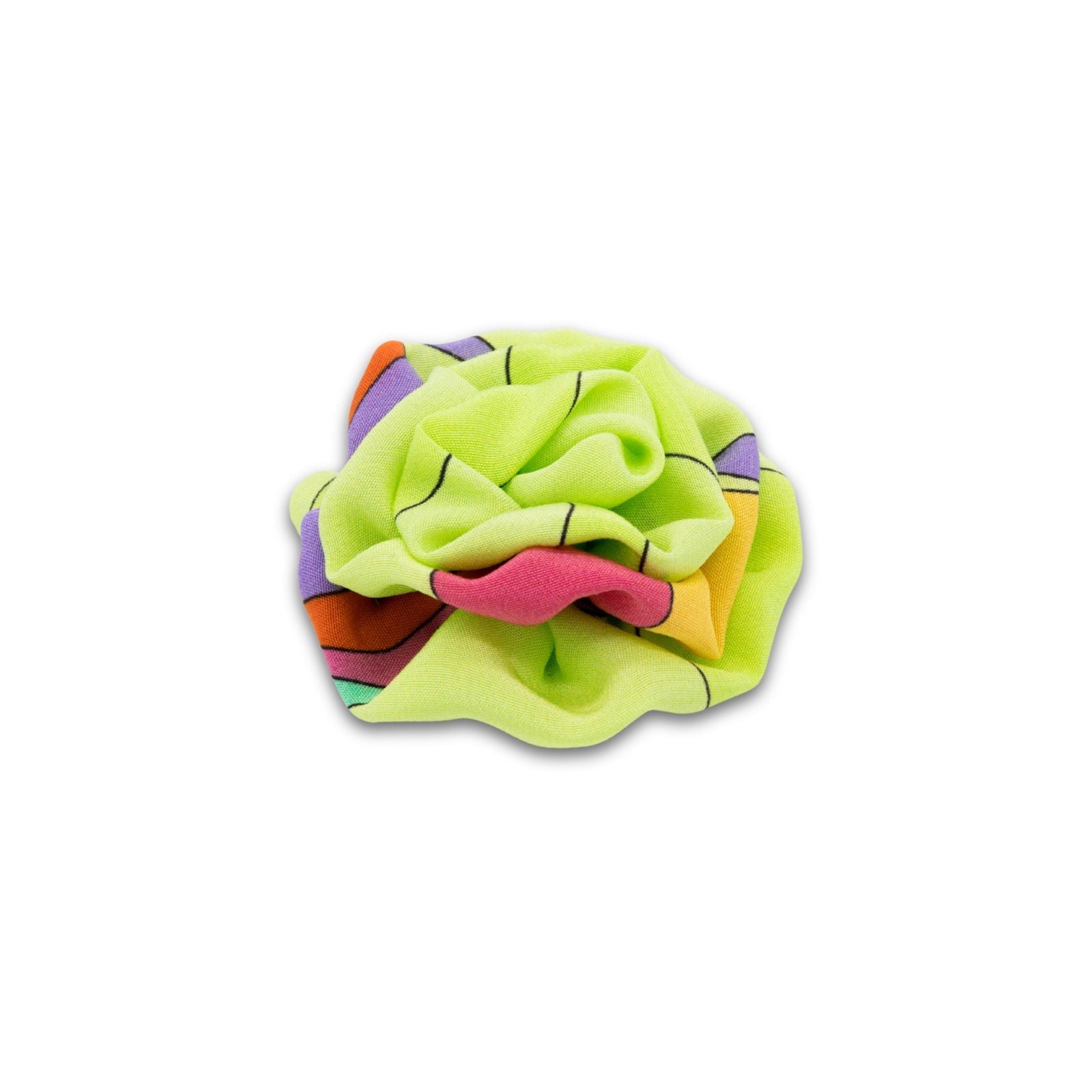 MyBoutonniere | Multi Coloured "Pucci" Print Lime Green Silk Small 